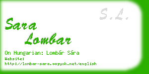 sara lombar business card