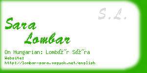 sara lombar business card